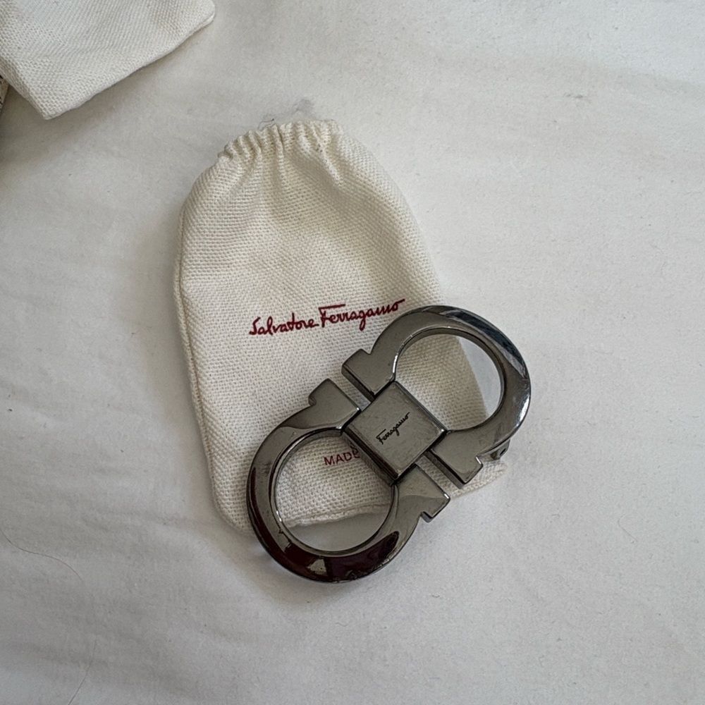 Salvatore Ferragamo Silver-Tone Gancini Belt Buckle Buckle Only with Dust Bag
